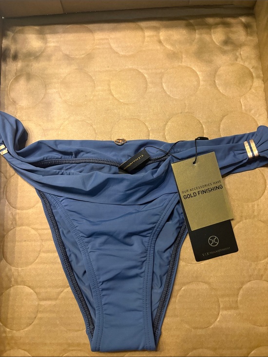 Vix Other - VIX Slate Blue Bikini Bottom with Gold Accents